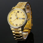 Quartz Watch Luxury Crystal Rhinestone Gold Steel