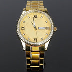 Quartz Watch Luxury Crystal Rhinestone Gold Steel