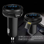 Quick Charge 3.0 Car Charger Wireless 4.2 FM Transmitter 23W 3A Dual USB