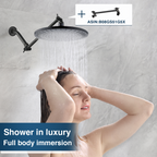 Bright Showers Waterfall Shower Head with Adjustable Angle and Anti-clogging Silicone Nozzles,9 inch