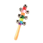 Rainbow Color Wooden Handbell Pram Rattle