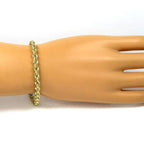 Real 10k Yellow Gold Rope Bracelet 4mm 8 Inch Men Women Diamond Cut on Sale