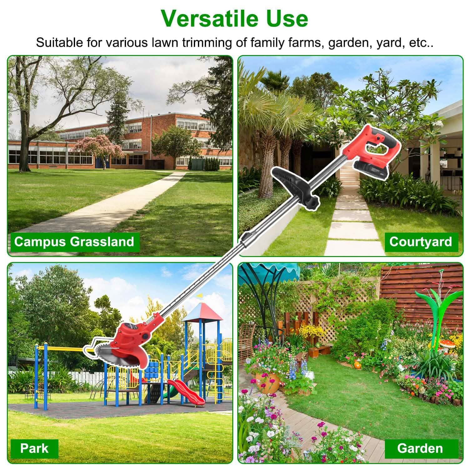 Rechargeable Electric Cordless Grass Trimmer with Alloy Saw Blade
