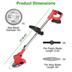 Rechargeable Electric Cordless Grass Trimmer with Alloy Saw Blade