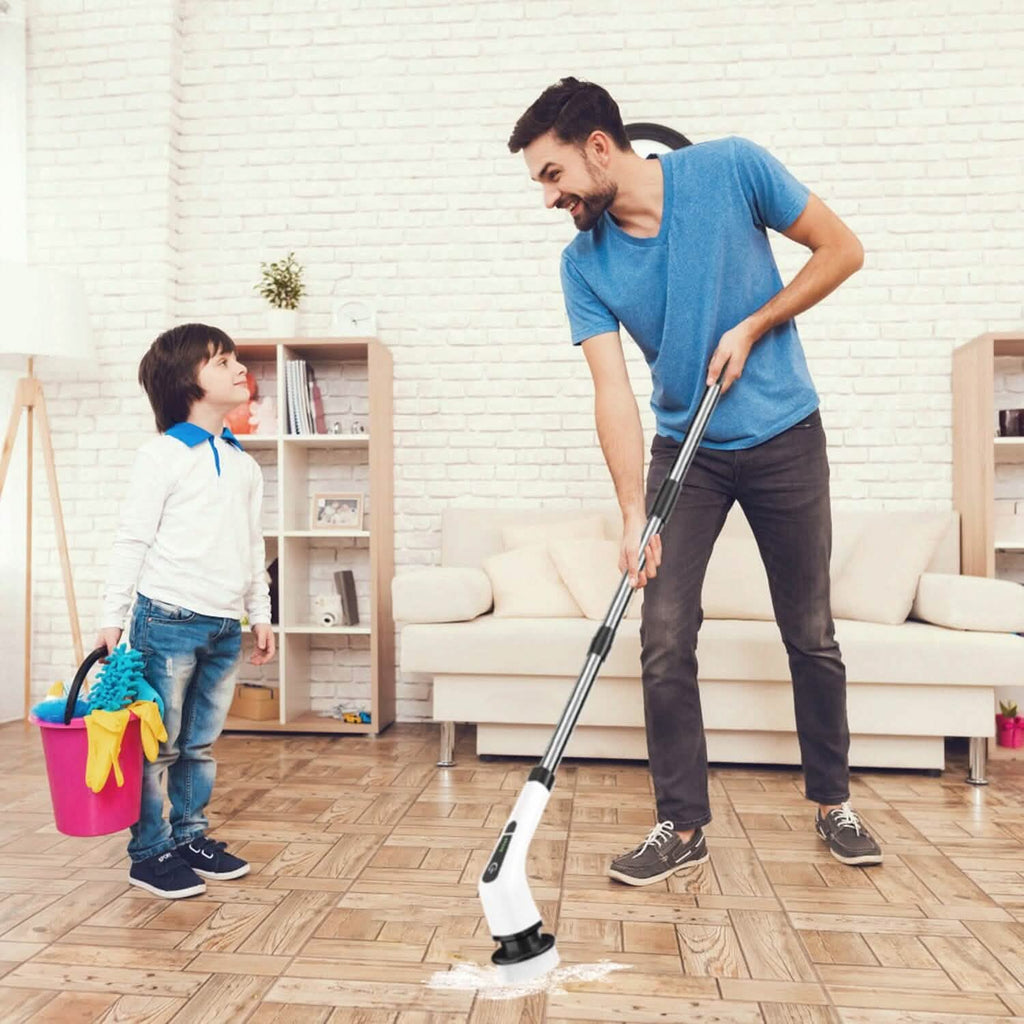 Rechargeable Electric Spin Scrubber 8 Brush Replaceable Heads 2 Speed