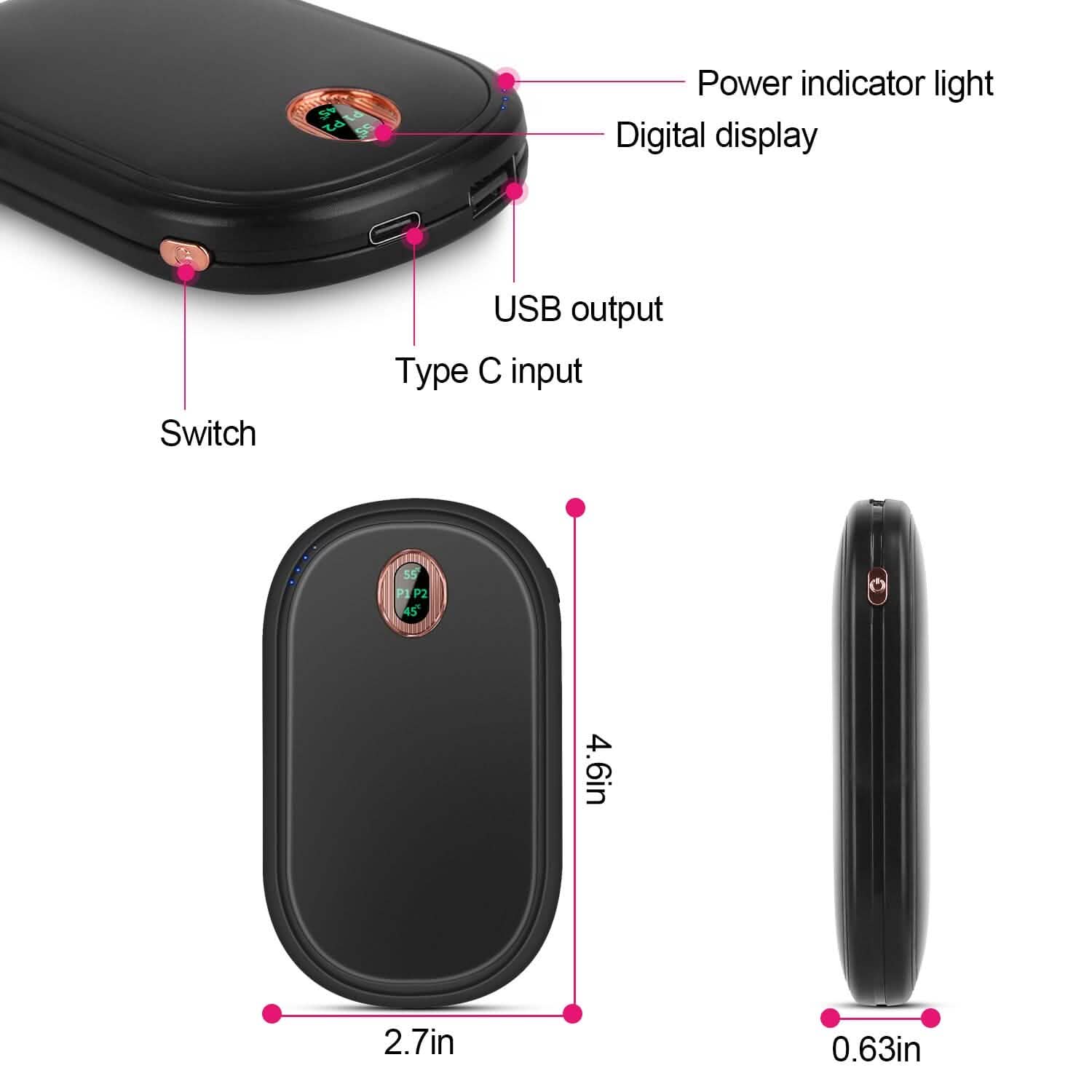 Rechargeable Hand Warmer Electric Hand Heater