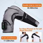 Rechargeable Heated Shoulder Wrap Massager Shoulder Brace Support with 3 Heating Levels