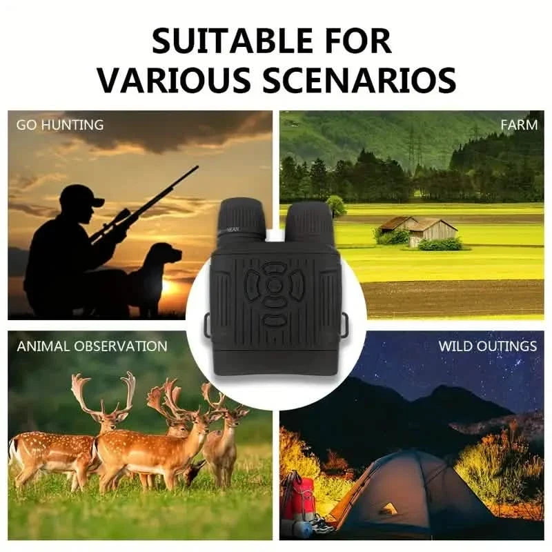 Rechargeable Infrared Night Vision Goggles 10X Digital Zoom with 3'' Screen