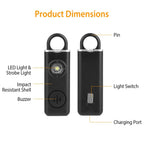 Rechargeable Personal Safety Alarm with Strobe Light