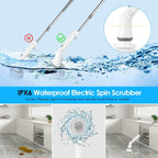 Rechargeable Telescopic Cleaning Brush 6 Replaceable Heads 2 Speed Adjustable Extension Arm