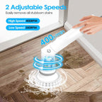 Rechargeable Telescopic Cleaning Brush 6 Replaceable Heads 2 Speed Adjustable Extension Arm