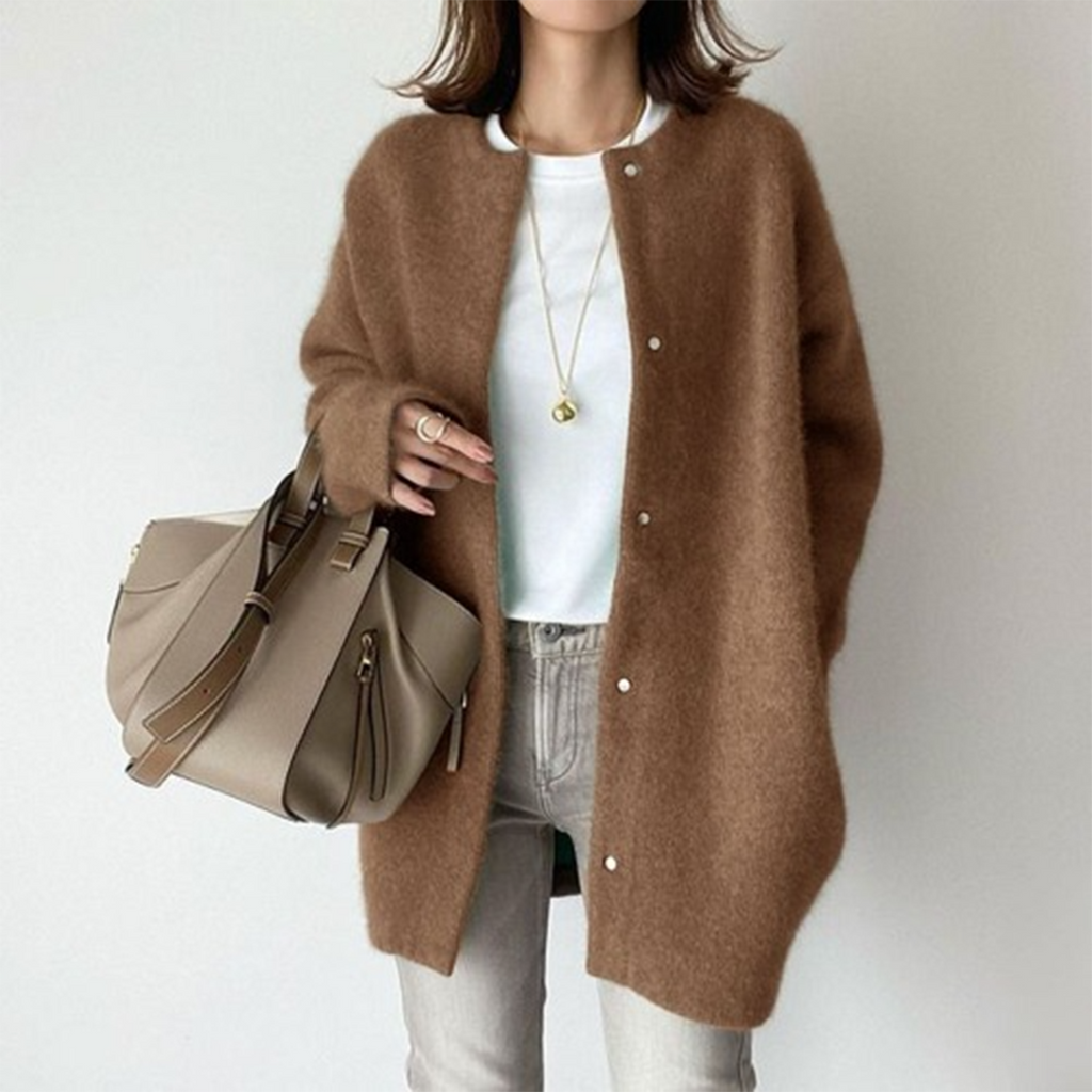 Niki | Soft Textured Oversized Long Cardigan