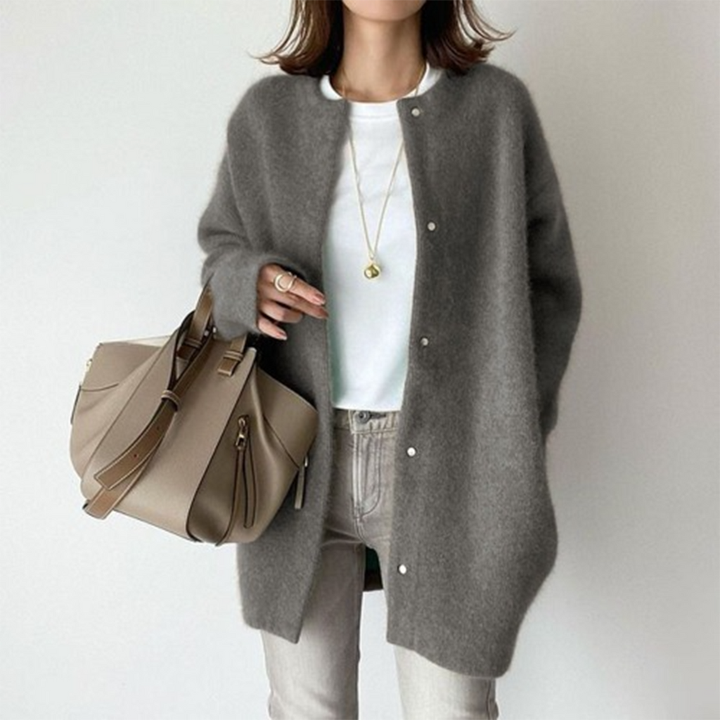 Niki | Soft Textured Oversized Long Cardigan