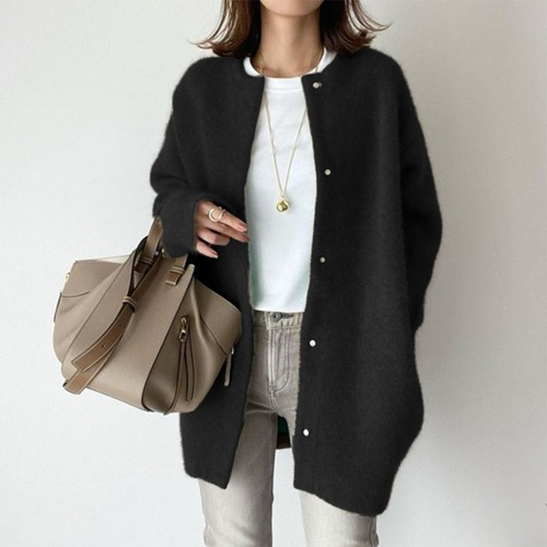 Niki | Soft Textured Oversized Long Cardigan