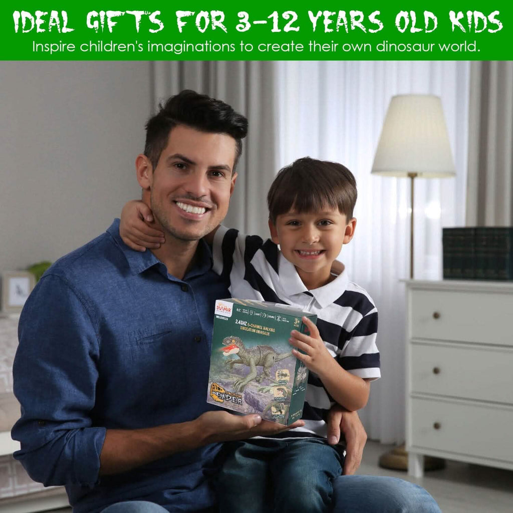 Remote Control Dinosaur with 3D Eye Roaring Sounds for 3-12 Years Old