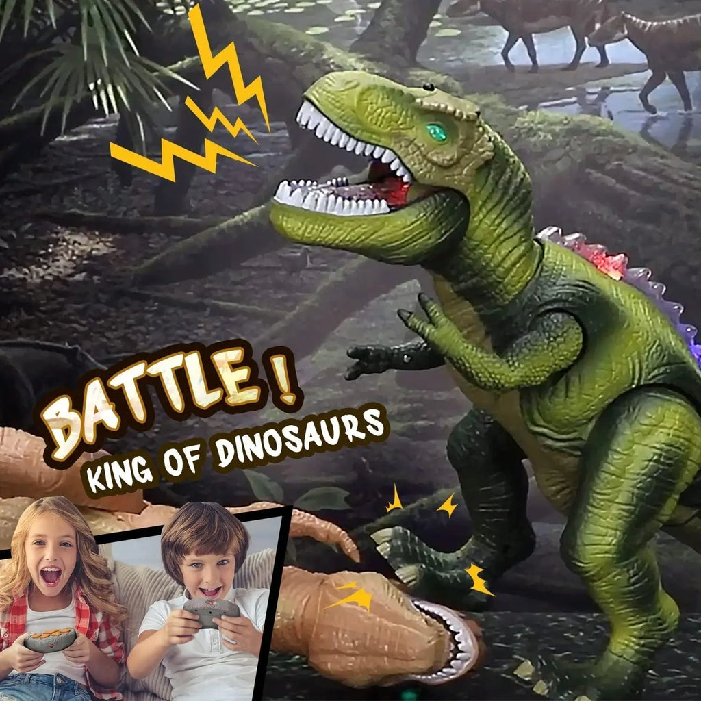 Remote Control T-Rex Dinosaur with LED Light, Walking & Roaring Realistic Dinosaur Toys