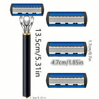 Replacement Razor Blades Safety Shaver Set with Anti-Slip Metal Handle with 1 Razor + 36 Blades