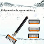 Replacement Razor Blades Safety Shaver Set with Anti-Slip Metal Handle with 1 Razor + 36 Blades