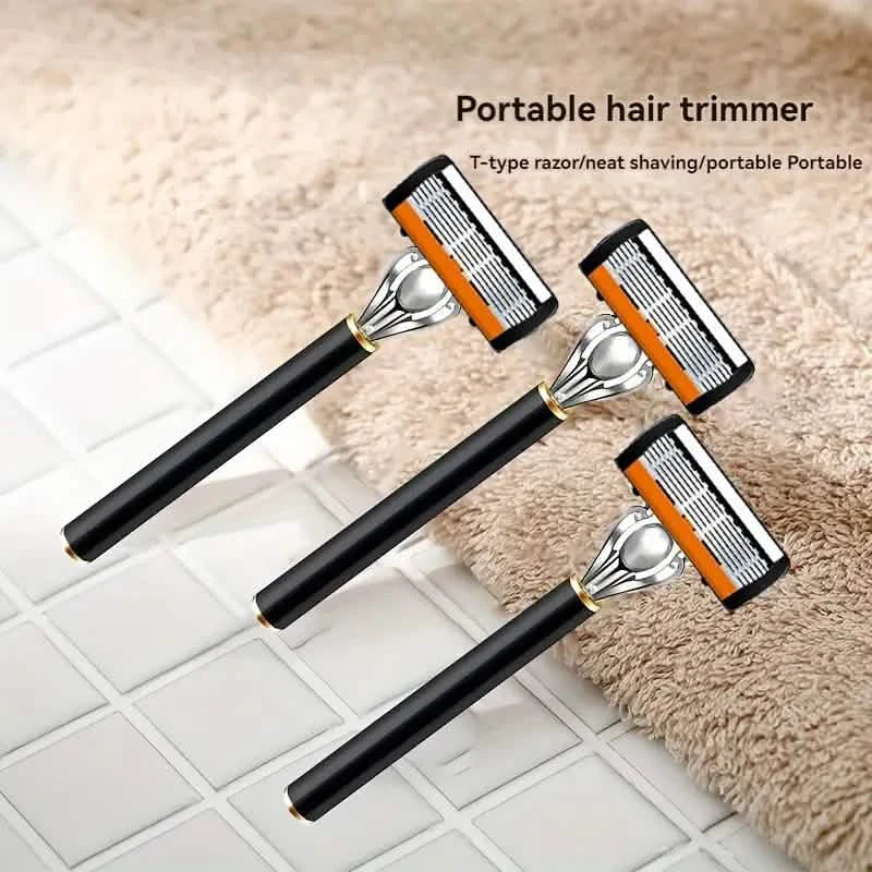 Replacement Razor Blades Safety Shaver Set with Anti-Slip Metal Handle with 1 Razor + 36 Blades