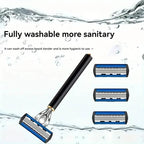 Replacement Razor Blades Safety Shaver Set with Anti-Slip Metal Handle with 1 Razor + 36 Blades