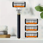 Replacement Razor Blades Safety Shaver Set with Anti-Slip Metal Handle with 1 Razor + 36 Blades
