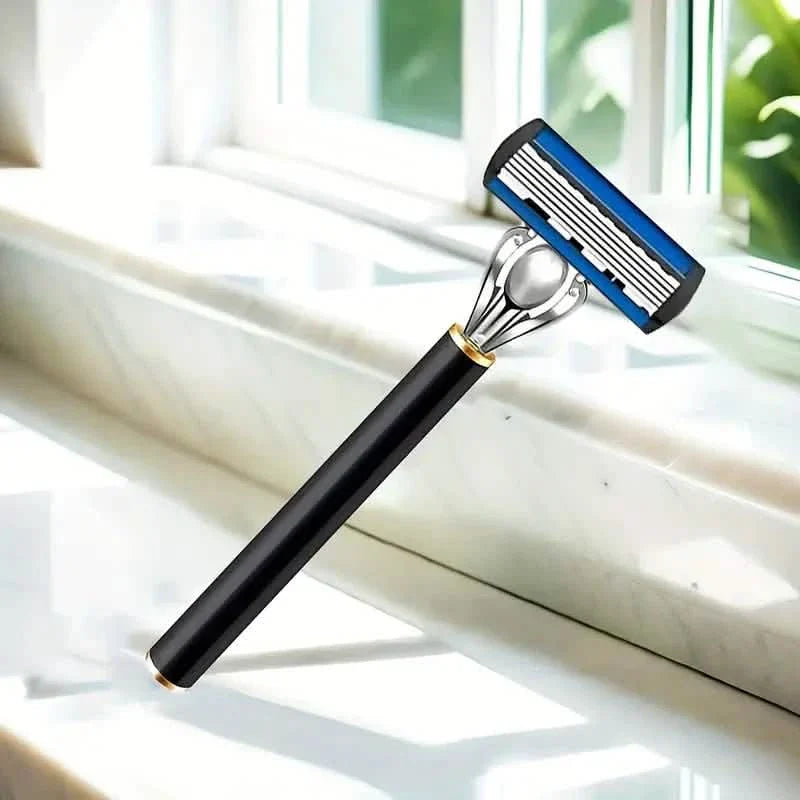 Replacement Razor Blades Safety Shaver Set with Anti-Slip Metal Handle with 1 Razor + 36 Blades