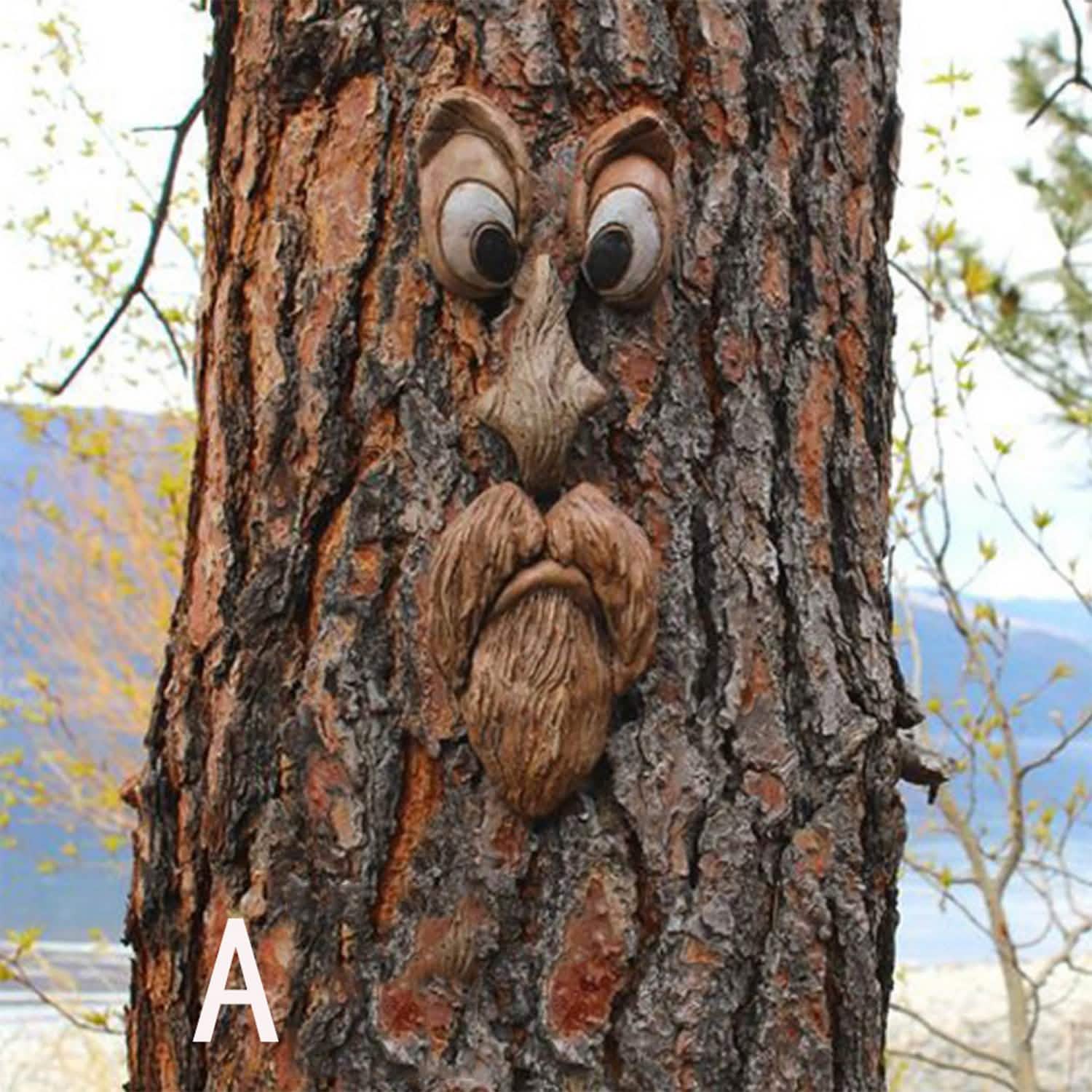 Resin Old Man Tree Hugger Bark