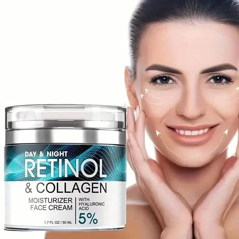 Retinol Moisturizing Cream With Collagen, Hyaluronic Acid, Vitamin C+E, Soothes Dry Skin