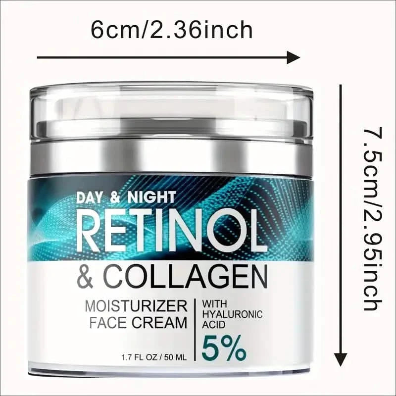 Retinol Moisturizing Cream With Collagen, Hyaluronic Acid, Vitamin C+E, Soothes Dry Skin