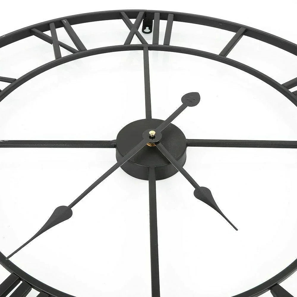 Retro Metal Roman Numeral Wall Clock
