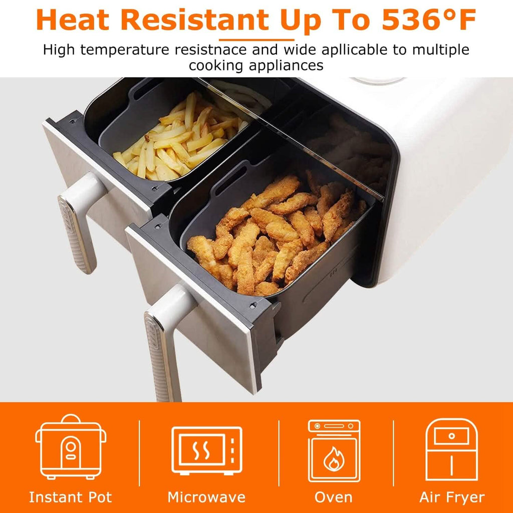 Reusable Air Fryer Silicone Pot Rectangle Replacement of Parchment Liners 6-8 Quart