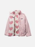 Reversible Heart Pattern Fleece Jacket