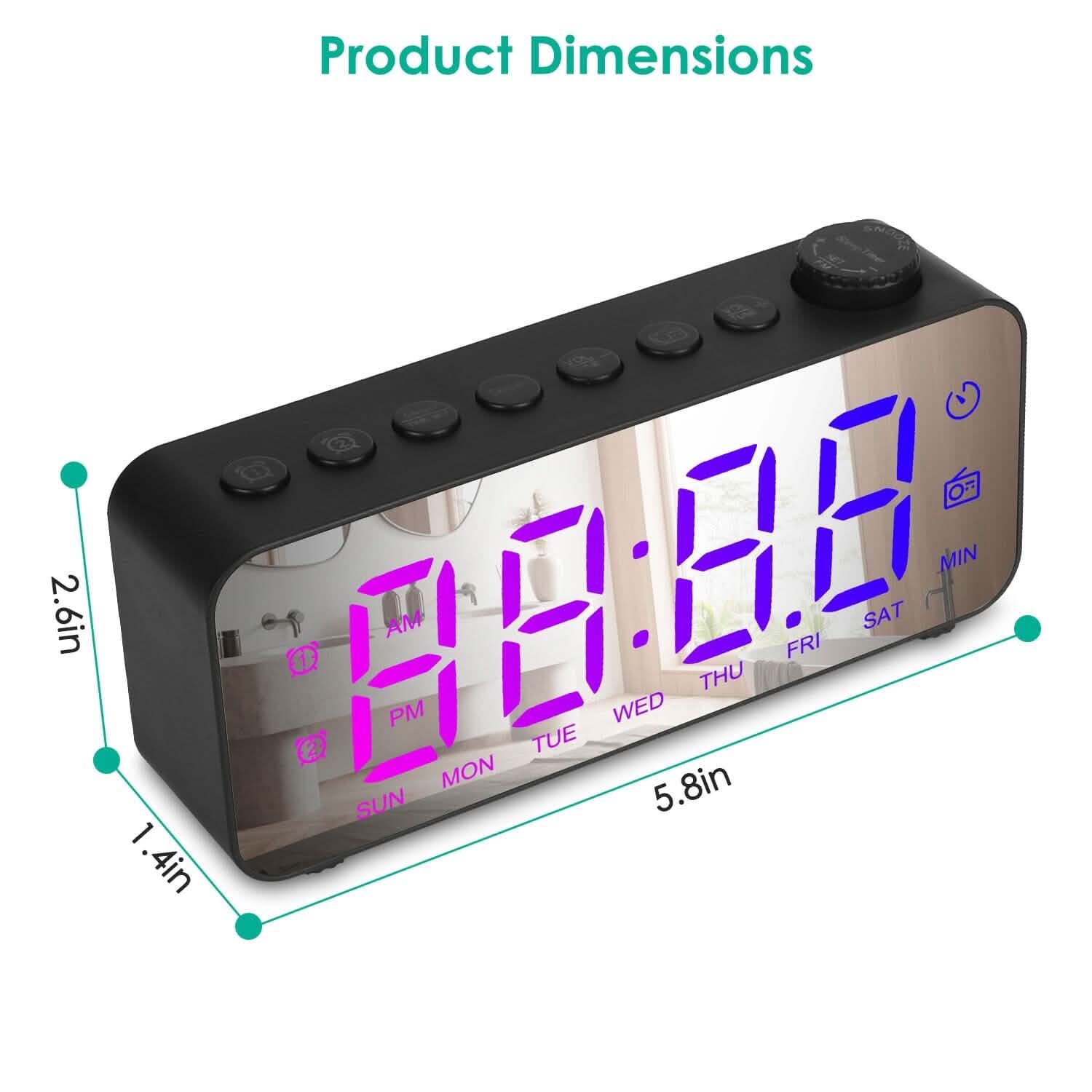 RGB Color LED Digital Alarm Clock