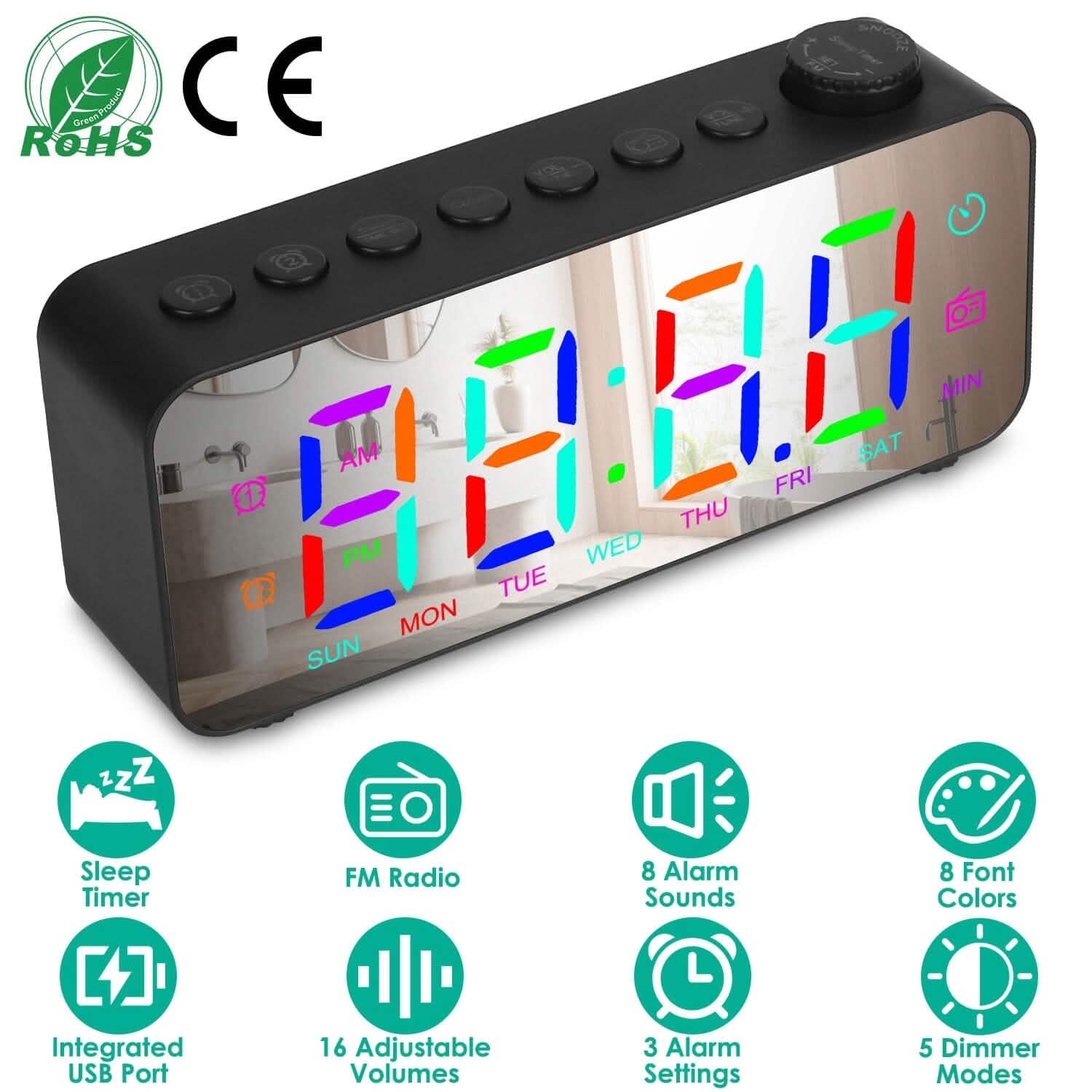 RGB Color LED Digital Alarm Clock