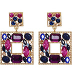 Rhinestone Square Drop Earrings