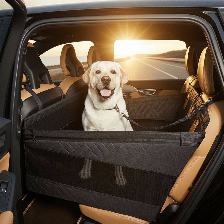 RIDEGUARD PET SEAT – Waterproof Dog Mat with Memory Foam for the Car