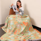 Rustic Bohemian Floral Throw Blanket