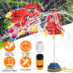Rocket Sprinkler Launcher Water Sprinkler Flying Splashing 360° Rotation for 3+ Years Old