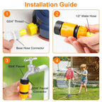 Rocket Sprinkler Launcher Water Sprinkler Flying Splashing 360° Rotation for 3+ Years Old