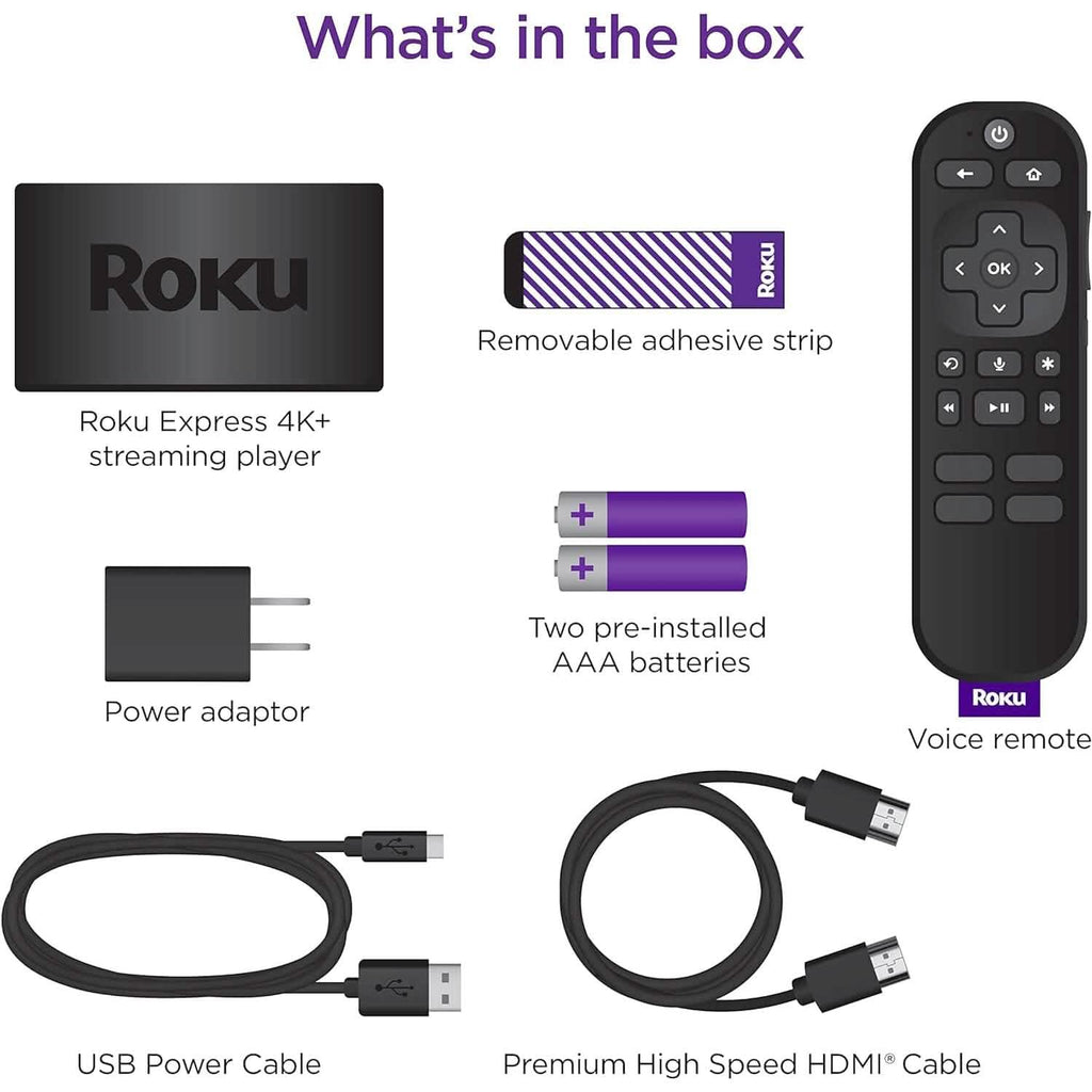 Roku Express 4K+ | Roku Streaming Device 4K/HDR  (Refurbished)