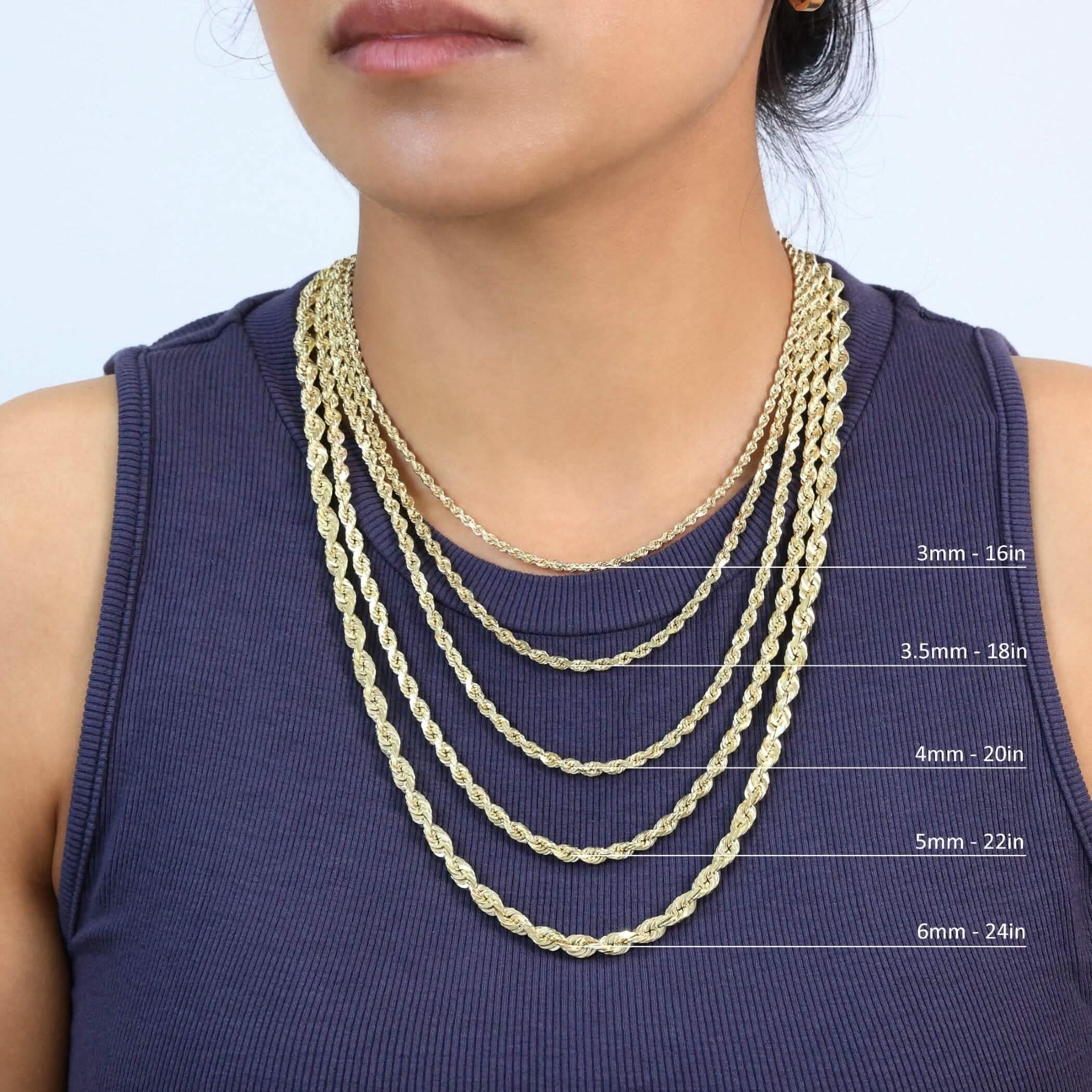 Rope Chain in Yellow Gold - 3mm