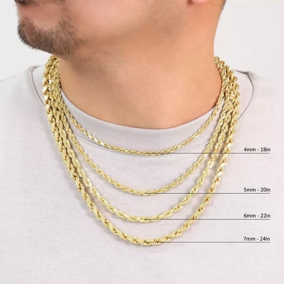 Rope Chain in Yellow Gold - 6mm