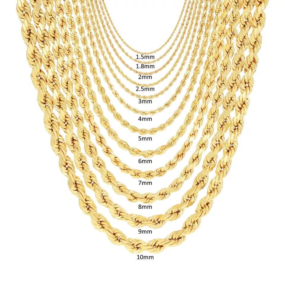 Rope Chain in Yellow Gold - 6mm