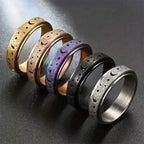 Rotatable Anxiety Fidget Ring Moon and Star Design