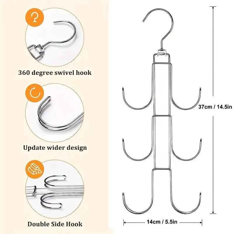 Rotatable Metal Purse Hanger Organizer