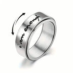 Rotatable Stainless Steel Anxiety Ring