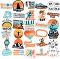 Running Sticker Pack – 34 Motivational Vinyl Stickers for Runners & Water Bottles | BLAUBECK