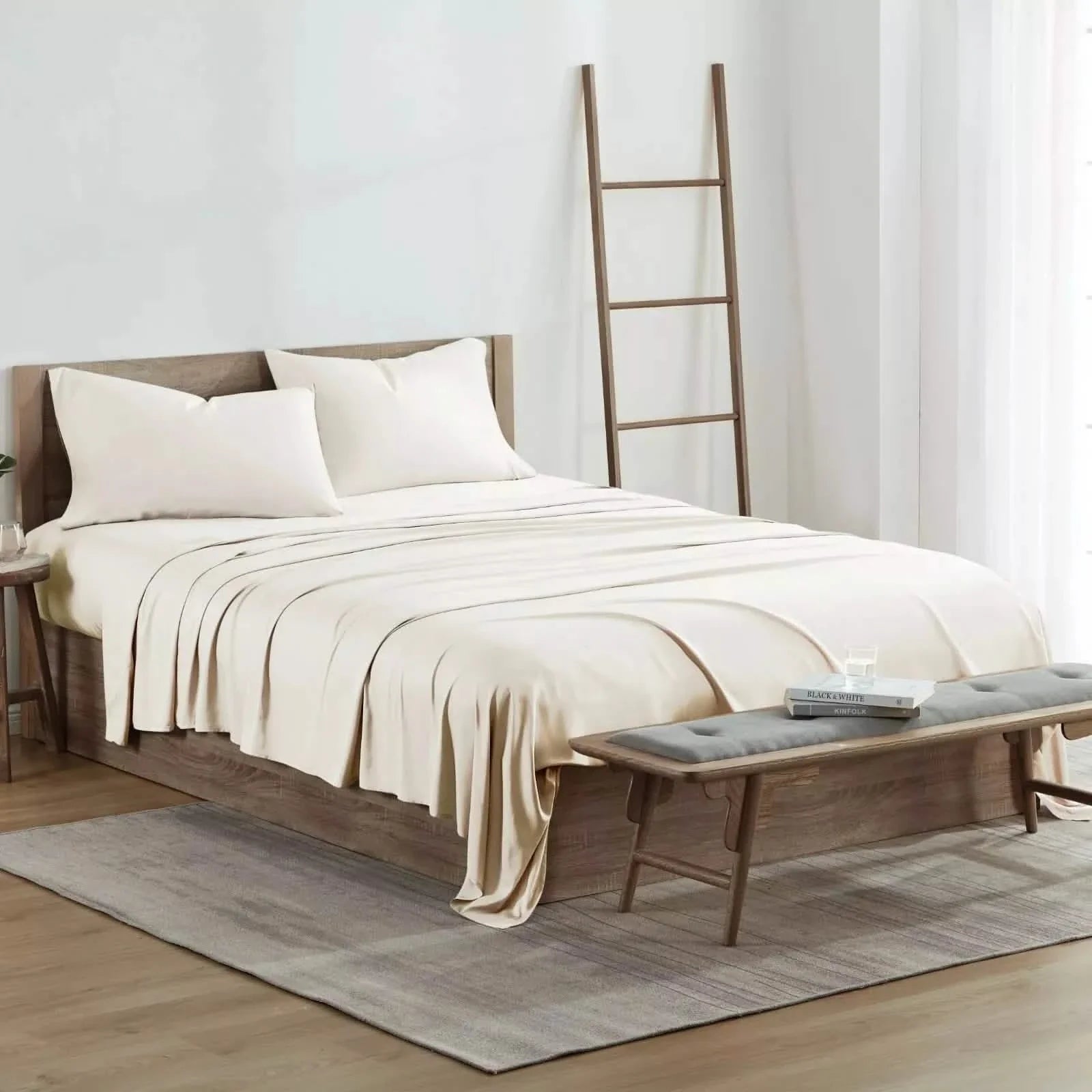 4-Piece Set: Kathy Ireland 300 Thread Count 100% Bamboo Sheet Set