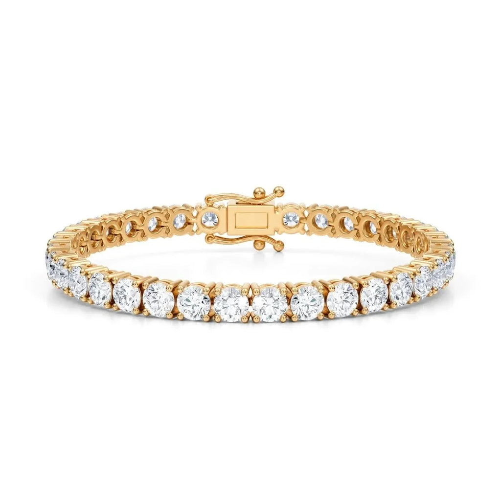 12.50 CTW D VS Round Lab Grown Diamond 7.5" Tennis Bracelet 14k Yellow Gold