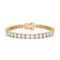 12.50 CTW D VS Round Lab Grown Diamond 7.5" Tennis Bracelet 14k Yellow Gold